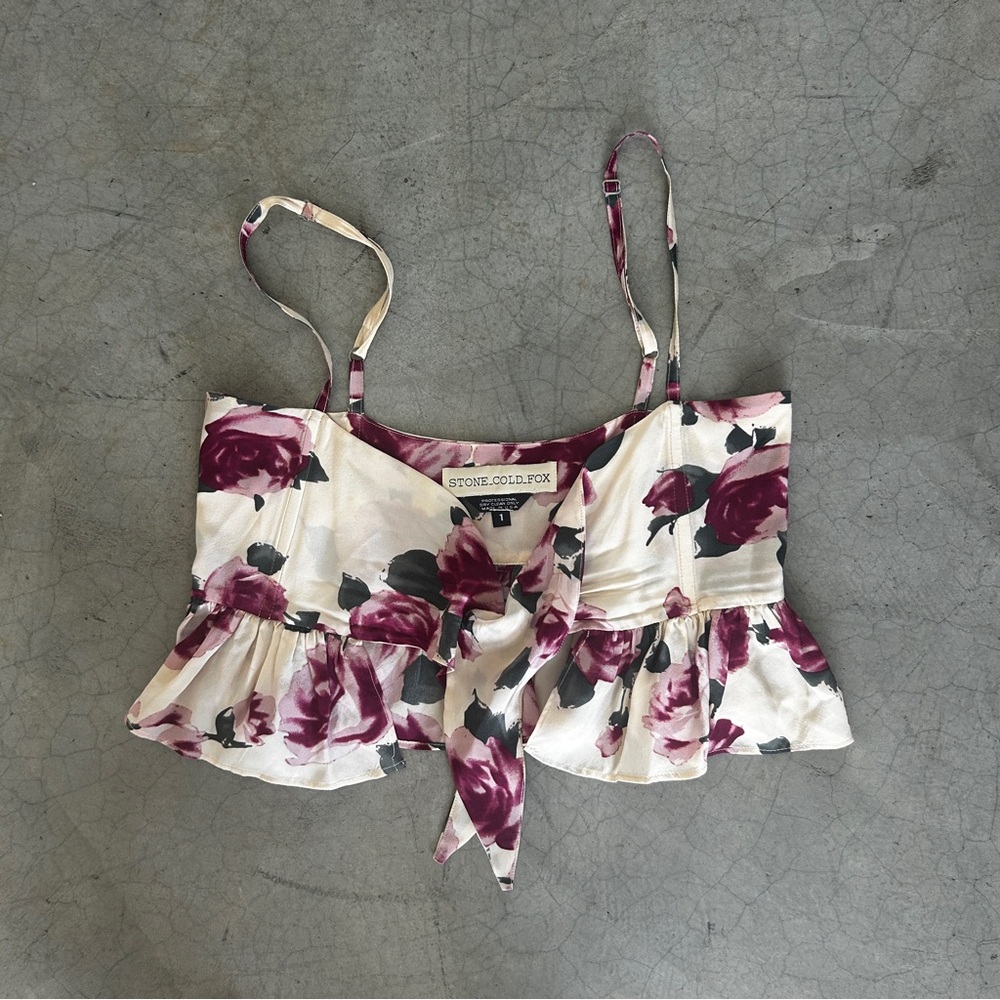 Stone Cold Fox 🌹 Quixote Silk Floral Crop Top
